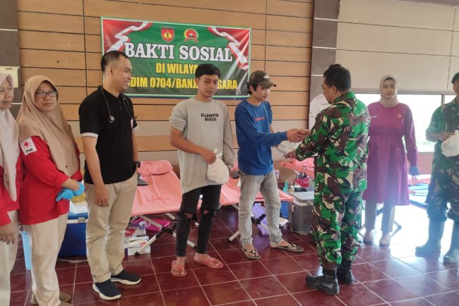 Koramil 06 Kalibening Gelar Kegiatan Bakti Sosial Donor Darah