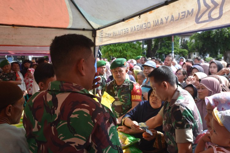 Kodim 0704 Banjarnegara Gelar Pasar Murah Bantu Masyarakat Hadapi Kenaikan Harga Pangan