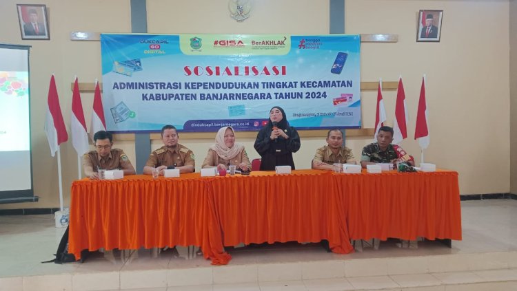 Babinsa Koramil 11 Punggelan Hadiri Sosialisasi Administrasi Kependudukan Tingkat Kecamatan