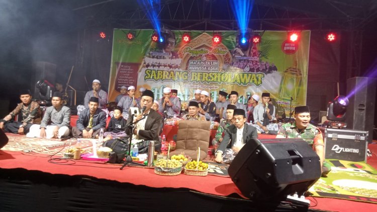 Babinsa Koramil 04/Karangkobar Hadiri Pengajian Dan  Lantunan Sholawat Nabi