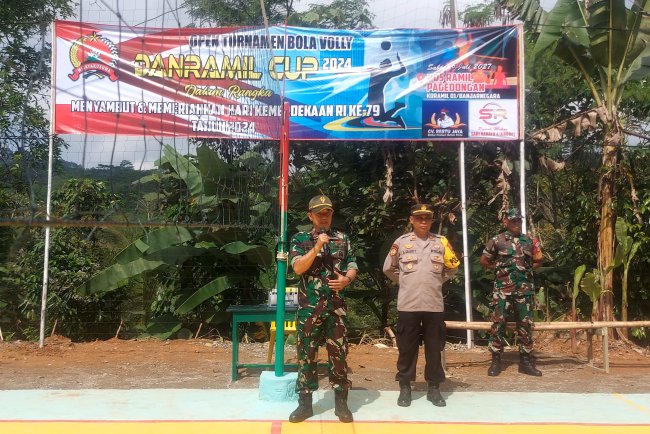 Danramil 01 Banjarnegara Buka Open Turnamen Bola Volly Danramil Cup