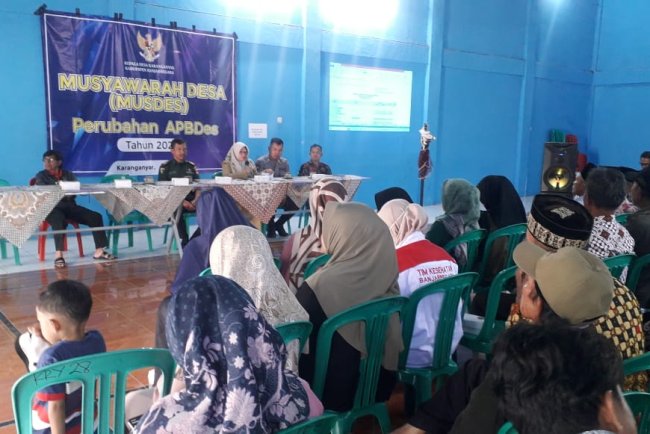Danramil 06/Kalibening Hadiri Musdes Penetapan Perubahan Apbdes Tahun 2024 Desa Karanganyar