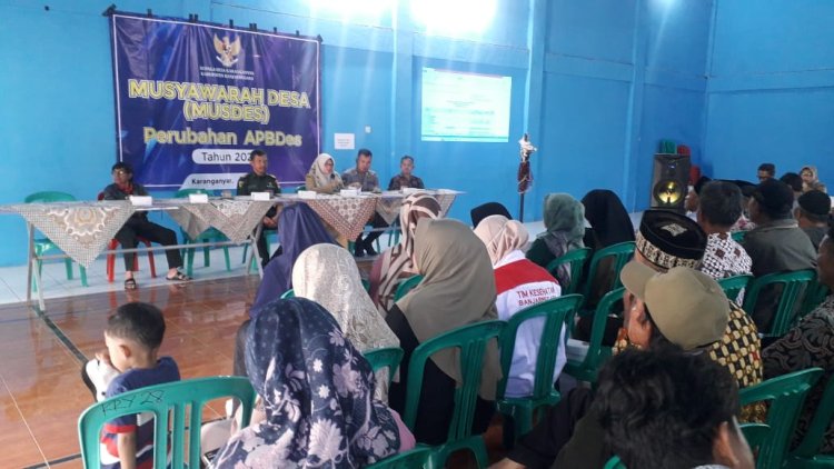 Danramil 06/Kalibening Hadiri Musdes Penetapan Perubahan Apbdes Tahun 2024 Desa Karanganyar