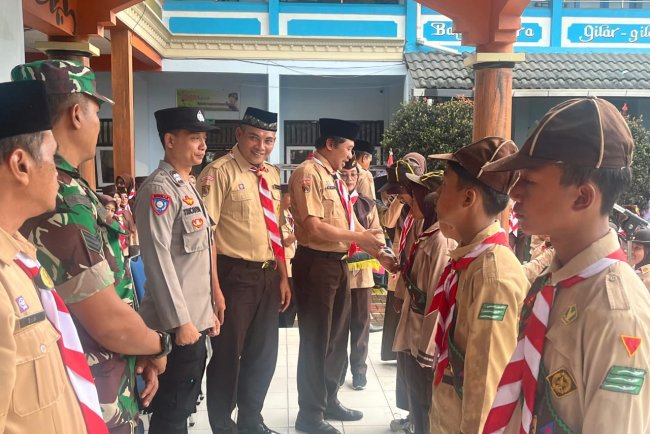 Mewakili Danramil Babinsa Hadiri Pelantikan Pramuka Siaga Garuda Kwartir Ranting Kecamatan Karangkobar