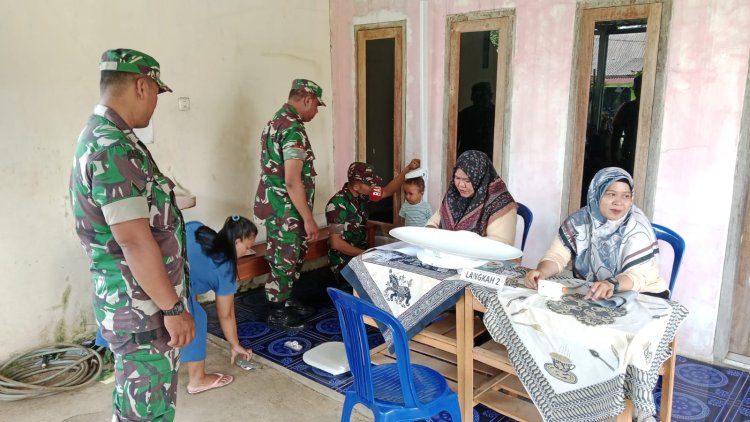 Babinsa Koramil 02 Klampok dampingi kegiatan pencegahan balita stunting