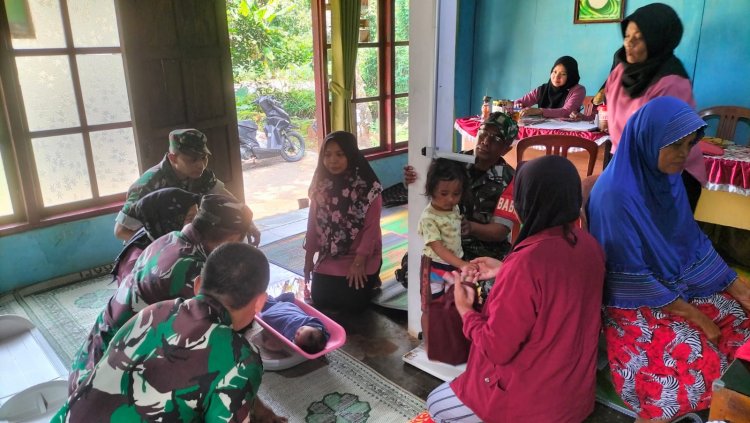 Wujudkan Balita Sehat Danramil dan Babinsa Dampingi Pelaksanaan Posyandu