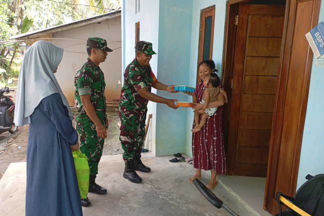 Koramil Wanadadi Pendampingan Salurkan PMT Fokus Tangani Balita Stunting Bumil KEK dan Anak Penyakit Bawaan