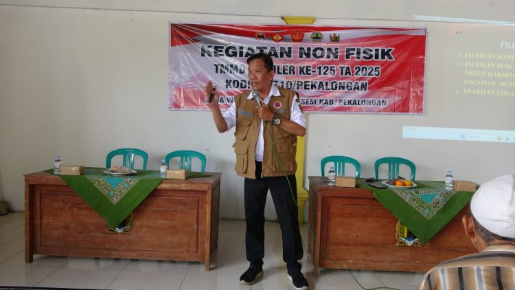 Sasaran Non Fisik TMMD, BPBD Kabupaten Pekalongan Berikan Penyuluhan Mitigasi Bencana Kepada Warga Desa Windurojo
