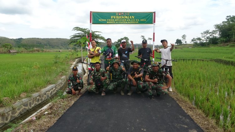 Jalan Hasil Tmmd Reguler 125 Kodim 0710/Pekalongan Di Karangmoncol Tuai Pujian, Komunitas Sepeda Onthel  Bisa Jadi Wisata Baru Di Kesesi