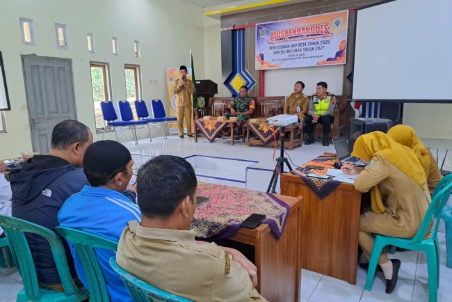 Mewakili Danramil Babinsa Koramil 04/Karangkobar Hadiri Musrenbang Desa Slatri