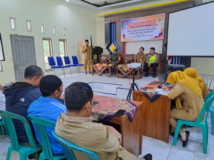 Mewakili Danramil Babinsa Koramil 04/Karangkobar Hadiri Musrenbang Desa Slatri