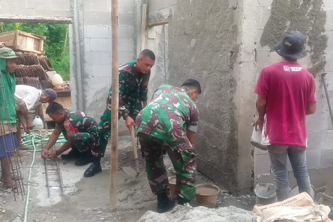 Koramil 11 Punggelan Bantu Program RTLH