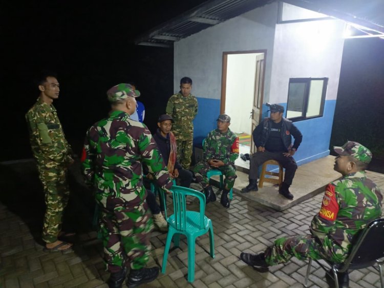 Anggota Koramil 18 Pagentan Melaksanakan Patroli Bersama, untuk menciptakan situasi kondusif