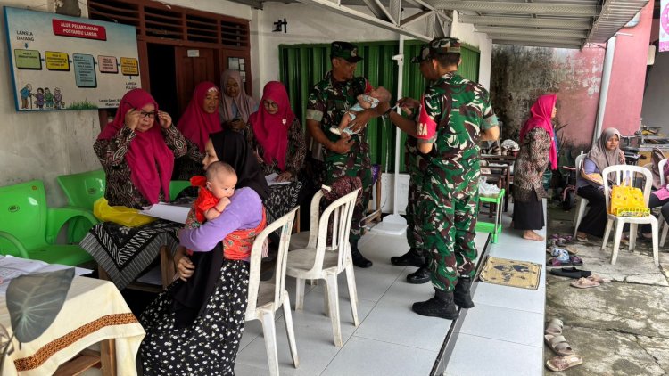 Danramil 02 Klampok Bersama Babinsa  Melaksanakan Kegiatan Pendampingan Pengentasan Stunting