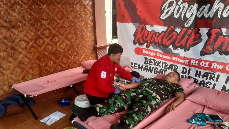 Babinsa Koramil 11 Punggelan  Hadir Dalam Donor Darah