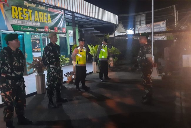 Koramil 03 Wanadadi Gelar Patroli Kolaborasi Bersama Polsek dan Kokam Antisipasi Lebaran