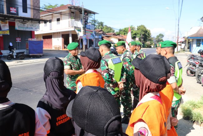 Sinergi TNI dan Pramuka di Apel Pos PAM Lebaran Terminal Bawang