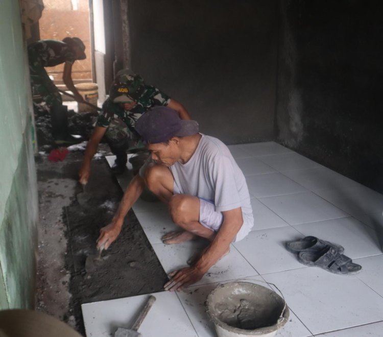 RTLH Ibu Rastip Hampir Rampung, Kini Tinggal Pasang Keramik 