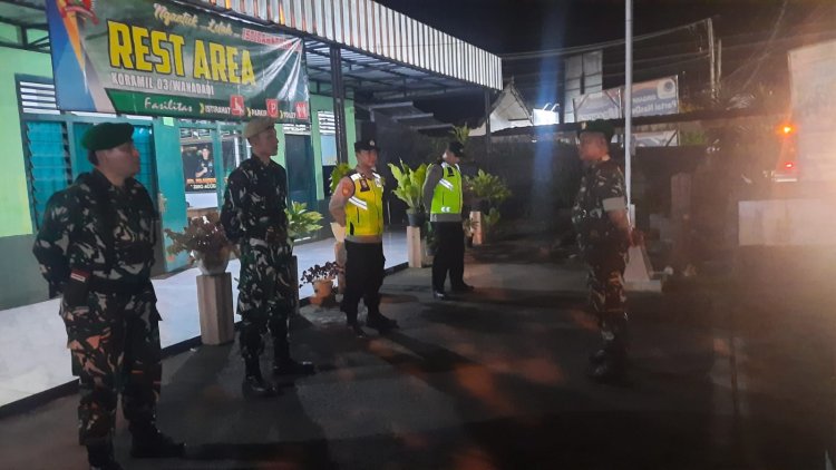 Koramil 03 Wanadadi Gelar Patroli Kolaborasi Bersama Polsek dan Kokam Antisipasi Lebaran