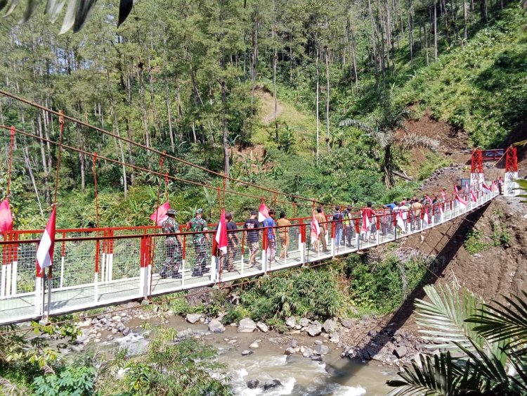 ​ Kasdim 0704 Banjarnegara Resmikan Jembatan Perintis Garuda