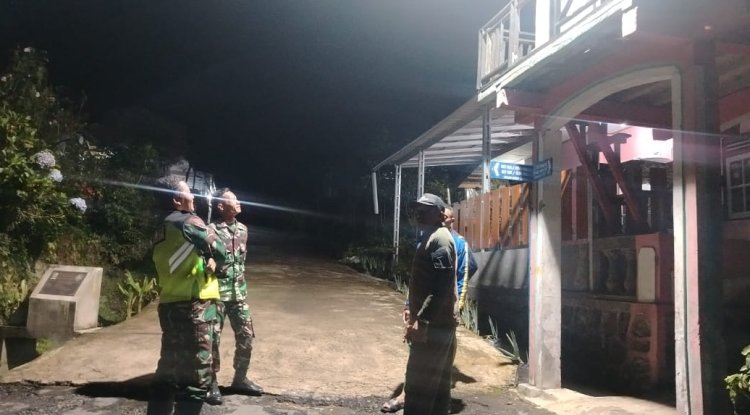 Patroli Malam, Koramil 17/Wanayasa Tingkatkan Keamanan Wilayah
