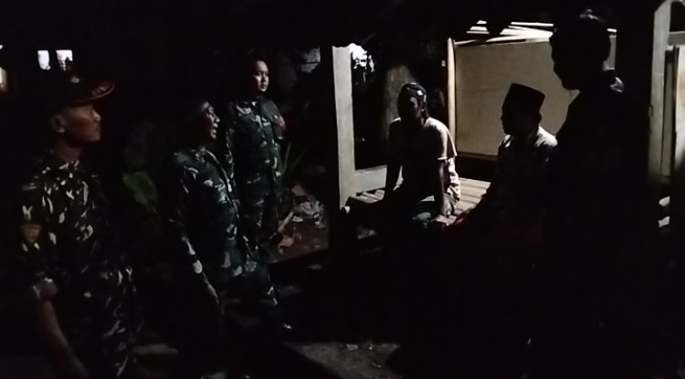 Koramil 07 Mandiraja melaksanakan Patroli malam bersama Banser