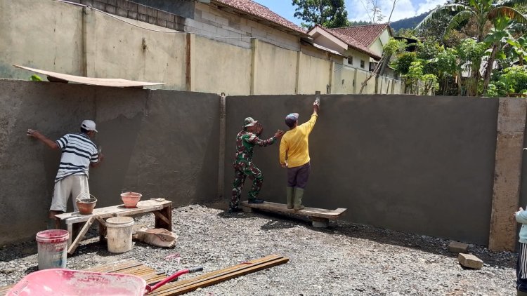 Pembangunan KDKMP Desa Pakelen Masuki Tahap Lanjutan Pengacian Dinding