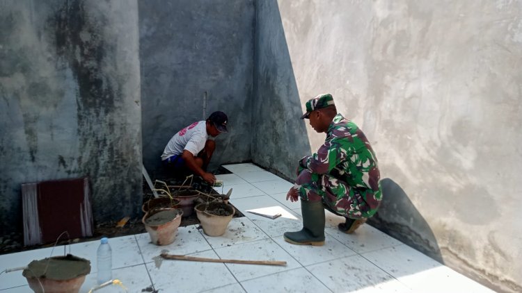 Babinsa Koramil 12 Sigaluh Dampingi Pembangunan KDKMP di Desa Tunggara