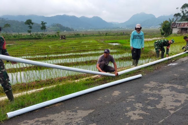 Danramil 06 Kalibening Bantu Program Pipanisasi untuk Ketahanan Pangan