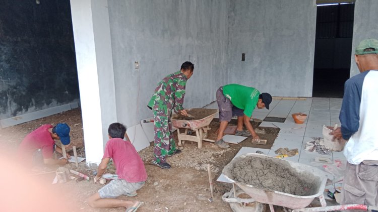 Babinsa Madukara Dampingi Tahap Finishing KDKMP di Kelurahan Rejasa