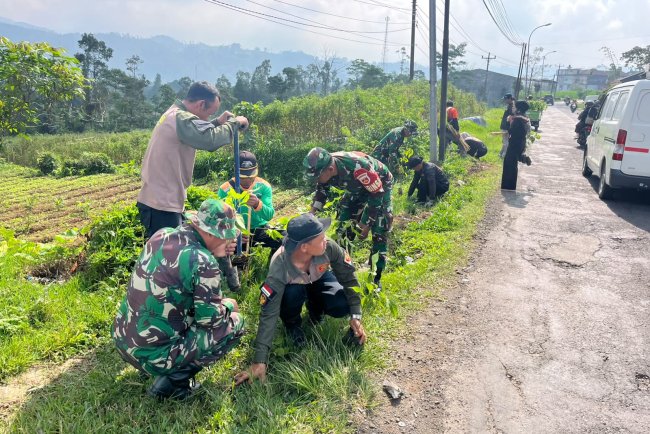 Koramil 17 Wanayasa bersama komponen masyarakat adakan gerakan penanaman pohon