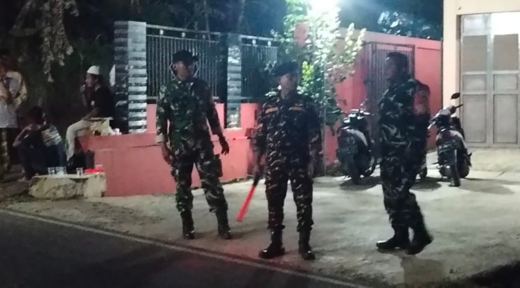 Untuk Memastikan Keamanan Anggota Koramil 07 Mandiraja melaksanakan Patroli malam bersama Banser
