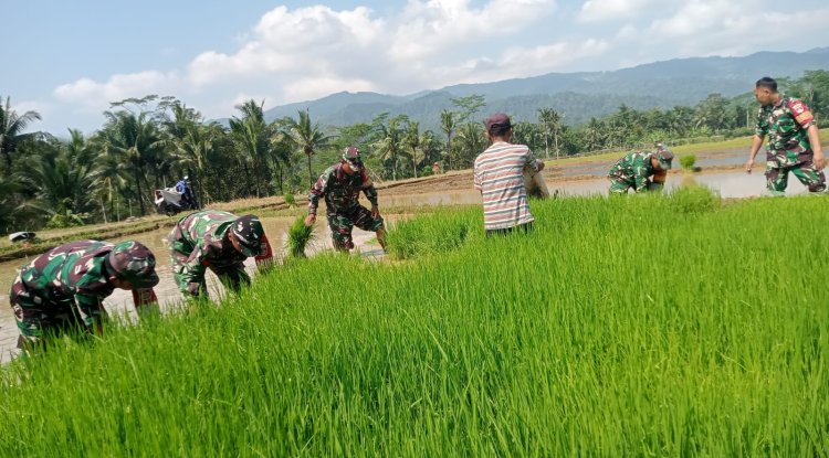 Babinsa bersama petani melaksanakan Daud