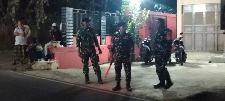 Untuk Memastikan Keamanan Anggota Koramil 07 Mandiraja melaksanakan Patroli malam bersama Banser