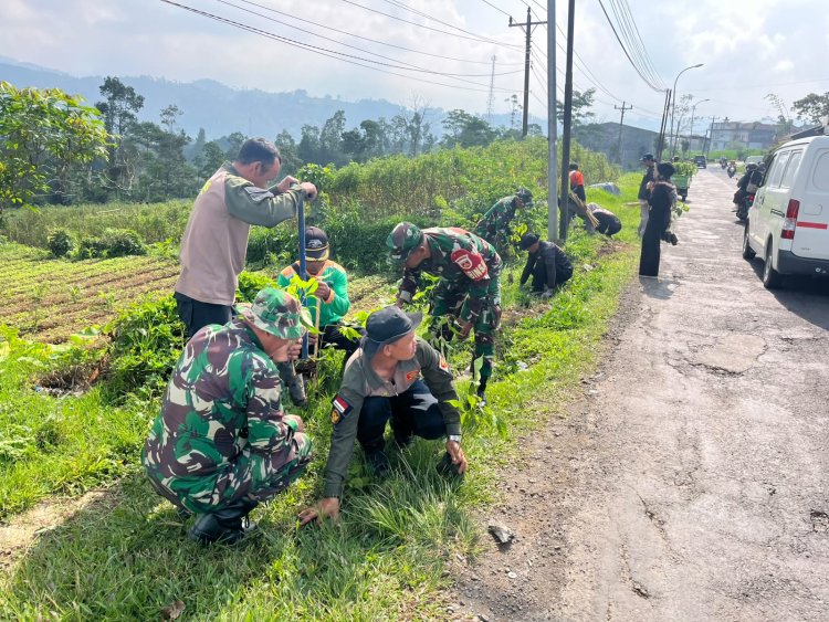 Koramil 17 Wanayasa bersama komponen masyarakat adakan gerakan penanaman pohon